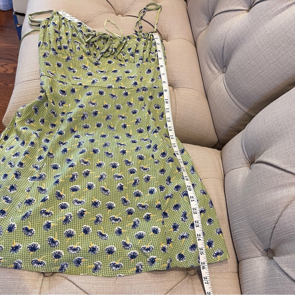 Urban Outfitters Kamaryn Green Dandelion Floral Dress Size M - Picture 10 of 11